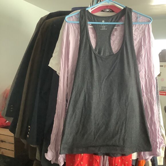 Reflex Tops - 90 degree by reflex tank top size xl extra large X-Large grey gray